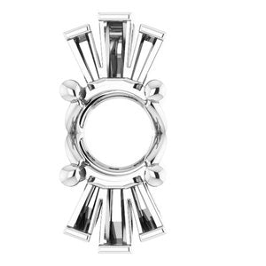 14K White 6 mm Round Accented Pendant Mounting