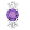 Platinum Natural Amethyst & 1/6 CTW Natural Diamond Pendant