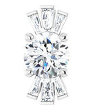 Sterling Silver Natural White Sapphire & 1/6 CTW Natural Diamond Pendant