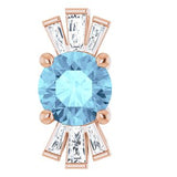 14K Rose Natural Aquamarine & 1/6 CTW Natural Diamond Pendant