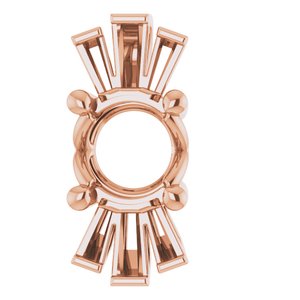 14K Rose 6 mm Round Accented Pendant Mounting