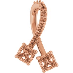 14K Rose Two-Stone Freeform Pendant Mounting