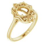 10K Yellow7.4 mm Round Ring Mounting