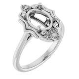 10K White9x7 mm Oval Ring Mounting