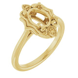14K Yellow8x6 mm Oval Ring Mounting