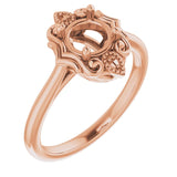 10K Rose6 mm Round Ring Mounting