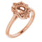 14K Rose6 mm Round Ring Mounting