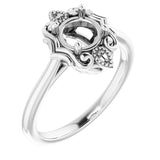 14K White6 mm Round Ring Mounting