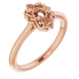 18K Rose4.1 mm Round Ring Mounting