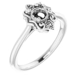 10K White 4.8 mm Round Ring Mounting