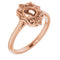 14K Rose5.8 mm Round Ring Mounting