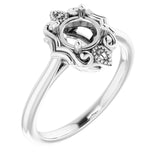 14K White5.8 mm Round Ring Mounting