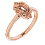 18K Rose6x4 mm Oval Ring Mounting