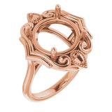 18K Rose12 mm Round Ring Mounting