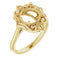 14K Yellow8.8 mm Round Ring Mounting