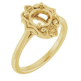 14K Yellow6.5 mm Round Ring Mounting