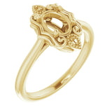 18K Yellow7x5 mm Oval Ring Mounting