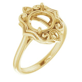 18K Yellow8.2 mm Round Ring Mounting
