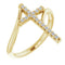 14K Yellow 1/8 CTW Natural Diamond Cross Ring