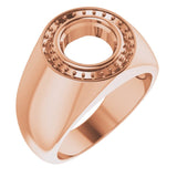 10K Rose 8.8 mm Round Ring Mounting