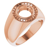 18K Rose 8 mm Round Ring Mounting