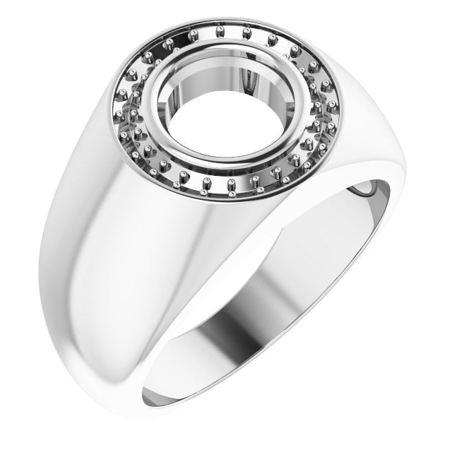 10K White 8 mm Round Ring Mounting