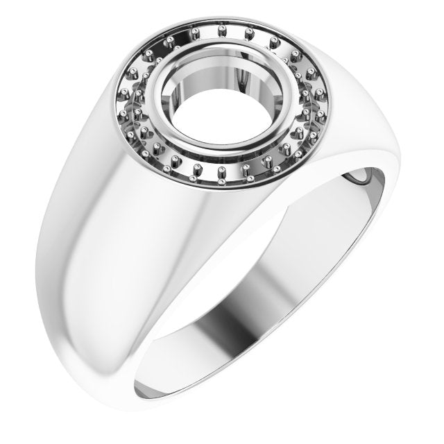10K White 7 mm Round Ring Mounting