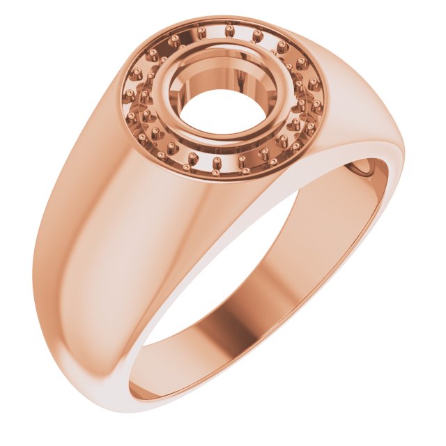 10K Rose 6 mm Round Ring Mounting