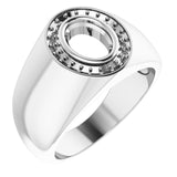 Platinum 8x6 mm Oval Ring Mounting