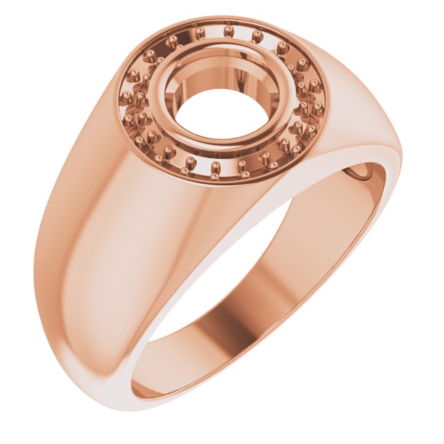 10K Rose 6.5 mm Round Ring Mounting