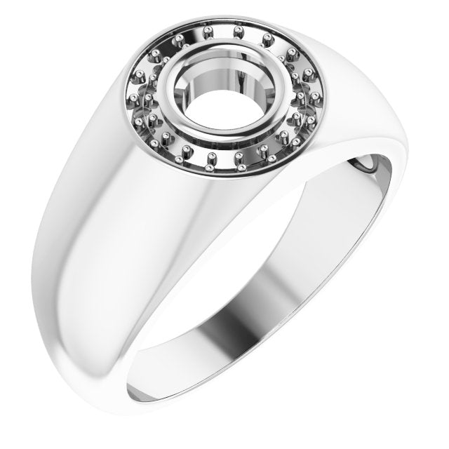 10K White 5.5 mm Round Ring Mounting