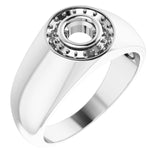 18K White 4.8 mm Round Ring Mounting