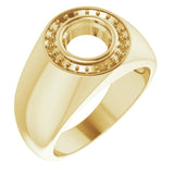 18K Yellow 7.4 mm Round Ring Mounting
