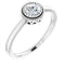 14K White Natural White Sapphire Ring