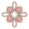 14K Rose Natural Pink Tourmaline & 1/8 CTW Natural Diamond Clover Pendant