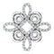 14K White 1/6 CTW Natural Diamond Semi-Set Clover Pendant