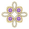 14K Yellow Natural Amethyst & 1/6 CTW Natural Diamond Pendant