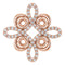 14K Rose 1/6 CTW Natural Diamond Semi-Set Clover Pendant