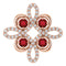 14K Rose Natural Mozambique Garnet & 1/6 CTW Natural Diamond Clover Pendant
