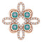 14K Rose Lab-Grown Alexandrite & 1/6 CTW Diamond Clover Pendant