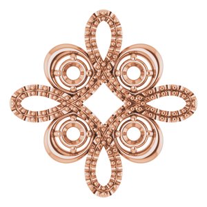 14K Rose Clover Pendant Mounting