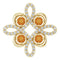 14K Yellow Natural Citrine & 1/6 CTW Natural Diamond Clover Pendant