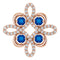 14K Rose Lab-Grown Blue Sapphire & 1/6 CTW Diamond Clover Pendant