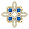 14K Yellow Lab-Grown Blue Sapphire & 1/6 CTW Diamond Clover Pendant