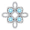 14K White Natural Aquamarine & 1/6 CTW Natural Diamond Clover Pendant