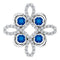 Platinum Natural Blue Sapphire & 1/6 CTW Natural Diamond Clover Pendant