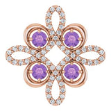 14K Rose Natural Amethyst & 1/6 CTW Natural Diamond Pendant