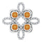 14K White Natural Citrine & 1/8 CTW Natural Diamond Clover Pendant