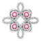 Platinum Natural Pink Tourmaline & 1/6 CTW Natural Diamond Clover Pendant