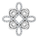 Platinum 1/6 CTW Natural Diamond Semi-Set Clover Pendant